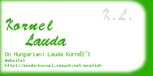 kornel lauda business card